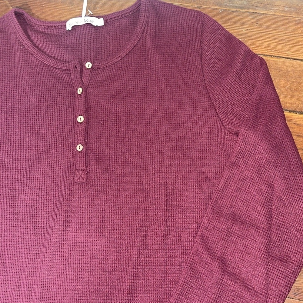 Michelle Mae Harper Henley Top-mulberry wine